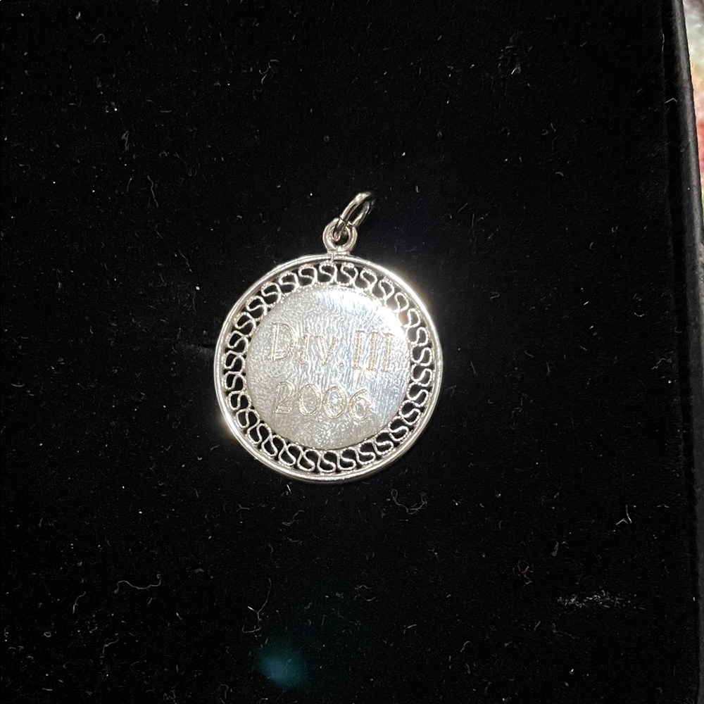 925 Silver Round Filigree Pendant - 2006 Engraved
